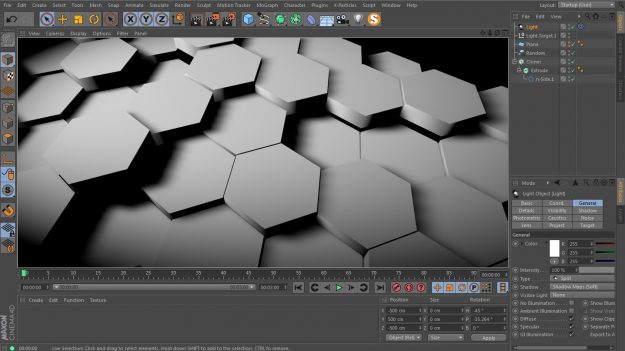 create a hexagon grid in Cinema 4D