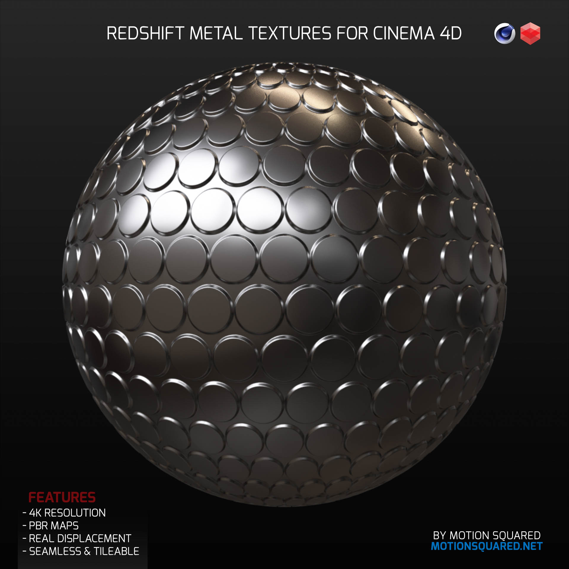 Redshift Metal Materials Pack for Cinema 4D - MOTION SQUARED