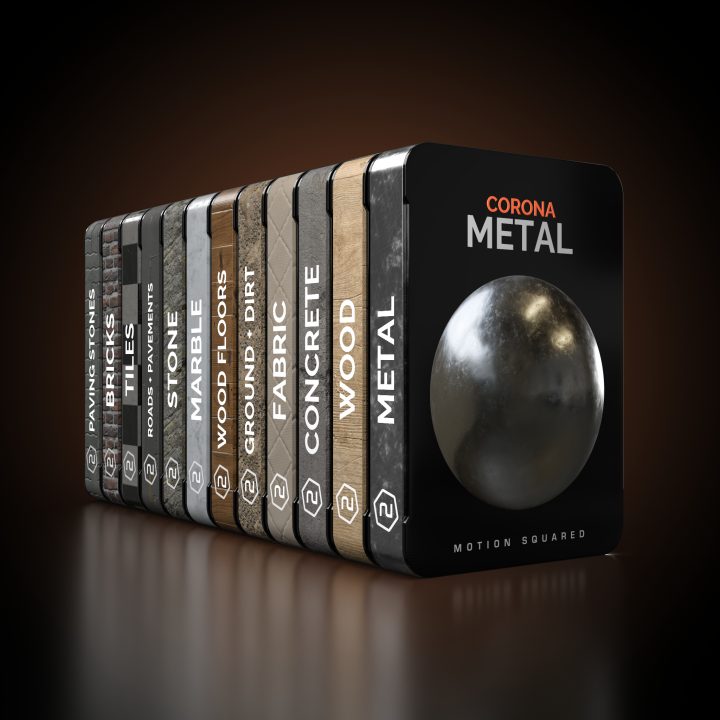 All 12 Corona material packs for Cinema 4D - Motion Squared bundle